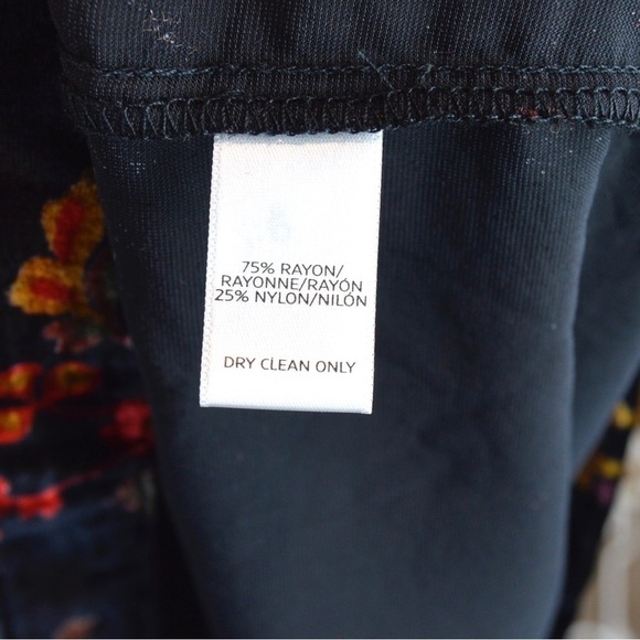 LOFT Velvet Off the Shoulder Dark Floral Top, Flutter Sleeve - Size Medium NWT - Picture 5 of 8